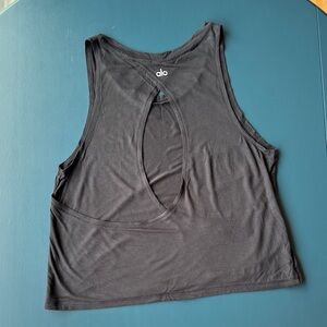 ALO Yoga Black Cutout Back Tank
